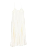 St Agni Silk Twill Slip Dress — White/ Red — Size XS — Front View