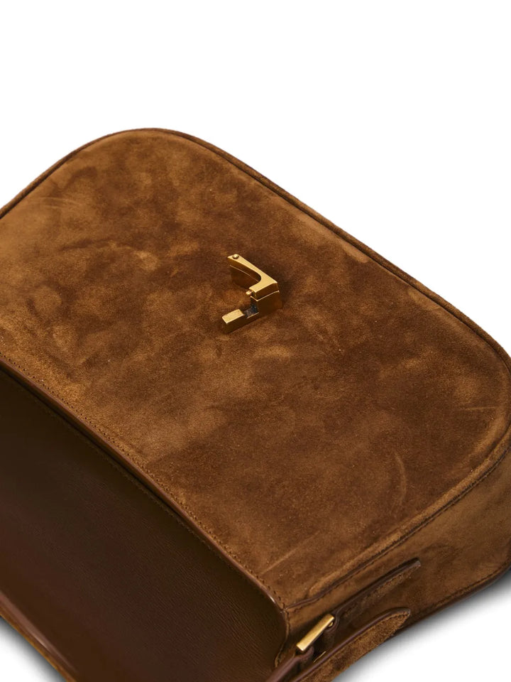 Saint Laurent Cassandre Suede Shoulder Bag — Same as shown — Size One Size — Top View