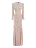 Jenny Packham Rory Embellished Mock Neck Maxi Dress — Same as shown — Size XS — Front View