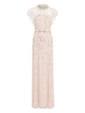 Jenny Packham Crystal Embellished High Neck Maxi Dress — Same as shown — Size XS — Front View