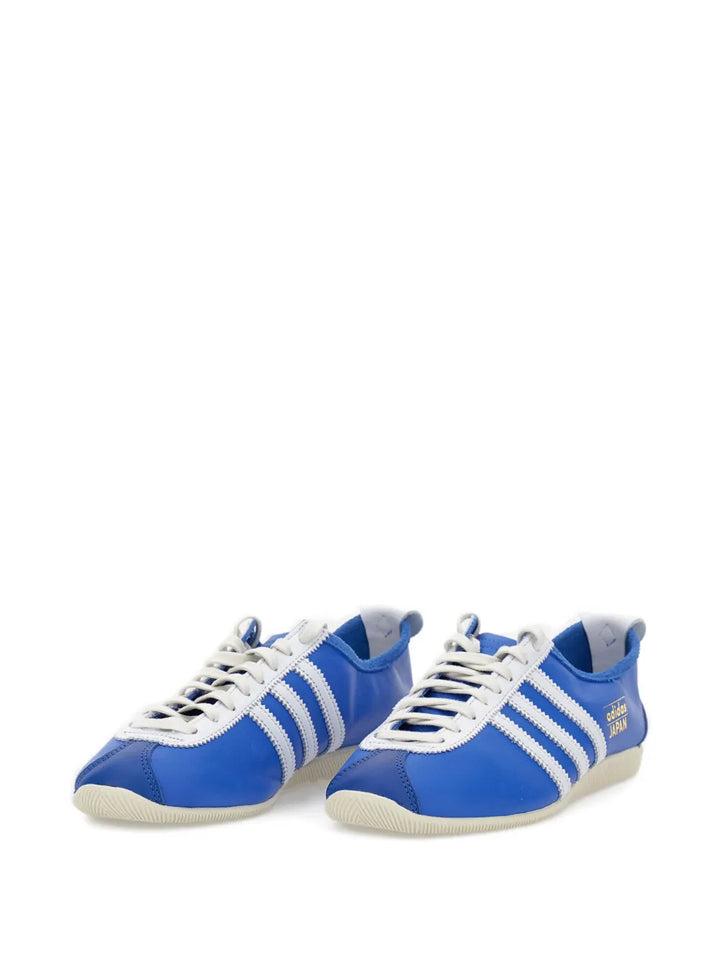 adidas Japan Leather Three-Stripe Sneakers — Blue — Size US M 10 - US W 11.5 — Side View