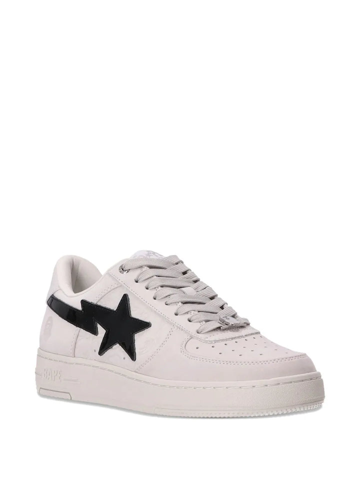 A Bathing Ape?Sta Logo-Patch Sneakers — White — Size US M 3.5 - US W 5 — Side View