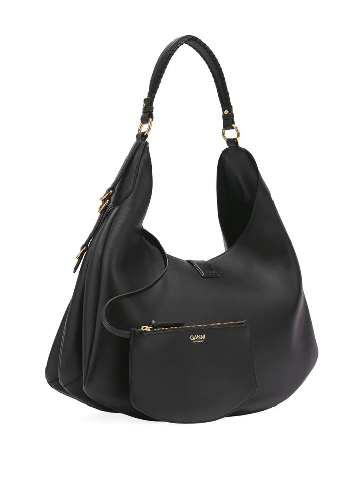 Ganni Detailed Hardware Shoulder Bag — Same as shown — Size One Size — Back View