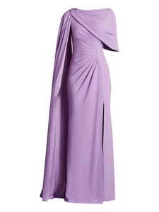 Tadashi Shoji Draped Cape Dress — Red/ Purple — Size XS — Front View