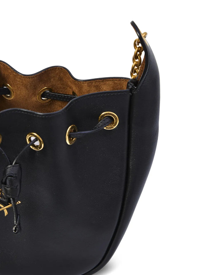 Saint Laurent Cassandre Drawstring Leather Shoulder Bag — Same as shown — Size One Size — Top View