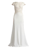 Tadashi Shoji Isadora Embroidered Dress — White/ Red — Size S — Front View