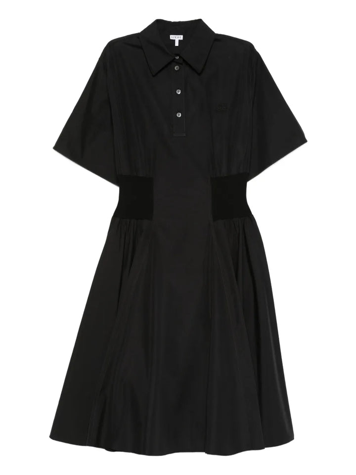 Loewe Polo Neck Midi Dress — Black/ Red — Size XXL — Front View