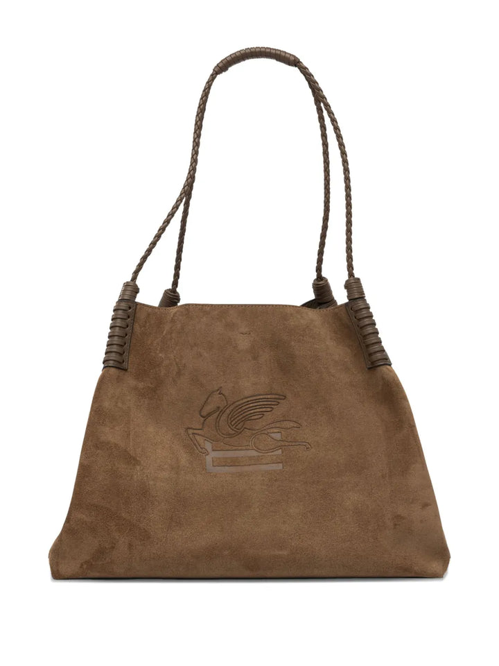 Etro Medium Libra Braided Handle Suede Tote Bag — Same as shown — Size One Size — Front View