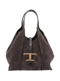 Tods Timeless Suede Leather T Buckle Shoulder Bag — Same as shown — Size One Size — Front View