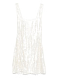 Staud Le Sable Sequin Embellished Mini Dress — White — Size XS — Front View