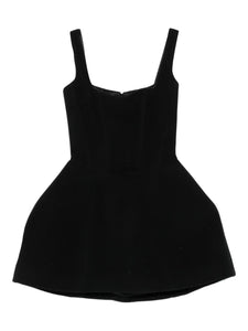Vestiaire Dun Oiseau Libre Square Neck Dress — Black/ Red — Size XS — Front View