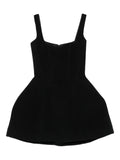 Vestiaire Dun Oiseau Libre Square Neck Dress — Black/ Red — Size XS — Front View