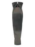 Rick Owens Cut Out Strapless Dress — Grey — Size XS — Front View