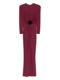Roserry Mallorca Flower Embellished Twist Front Maxi Dress — Same as shown — Size XS — Front View