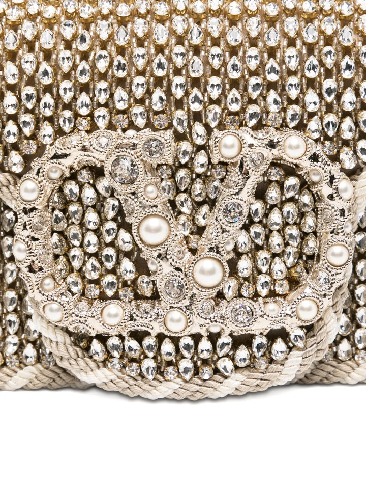 Valentino Garavani Loco Crystal Embellished Top Handle Bag — Same as shown — Size One Size — Back View