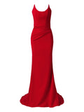 Moos Studio Red Silence Corset Bodice Fishtail Maxi Dress — Red — Size XS — Front View