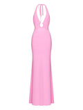 Korobeynikov Ring Detail Maxi Dress — Pink — Size S — Front View