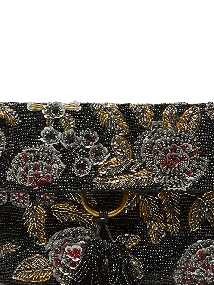 Maliparmi Beaded Floral Pattern Shoulder Bag — Same as shown — Size One Size — Side View