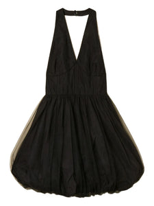 Twinset Halter Neck Tulle Mini Dress — Black — Size XS — Front View