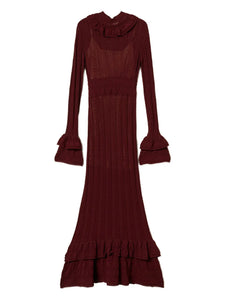 Twinset Ruffled Knit Maxi Dress — Same as shown — Size XS — Front View