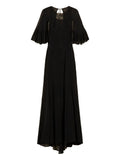 Twinset Embroidered Georgette Dress — Black/ Red — Size XS — Front View