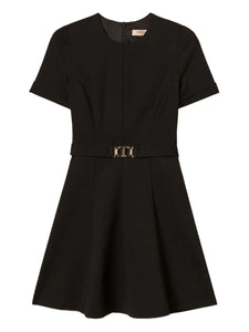 Twinset Oval T Buckle Dress — Black — Size M — Front View