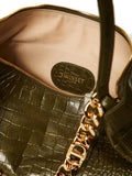 Twinset Liliane Crocodile Effect Chain Shoulder Bag — Same as shown — Size One Size — Top View