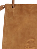 Coccinelle Embossed Logo Suede Shoulder Bag — Same as shown — Size One Size — Back View