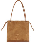 Coccinelle Embossed Logo Suede Shoulder Bag — Same as shown — Size One Size — Front View