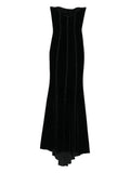 Nissa Embellished Maxi Dress — Black/ Red — Size S — Front View