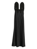 Nissa Fringe Embellished Maxi Dress — Black — Size XS — Front View