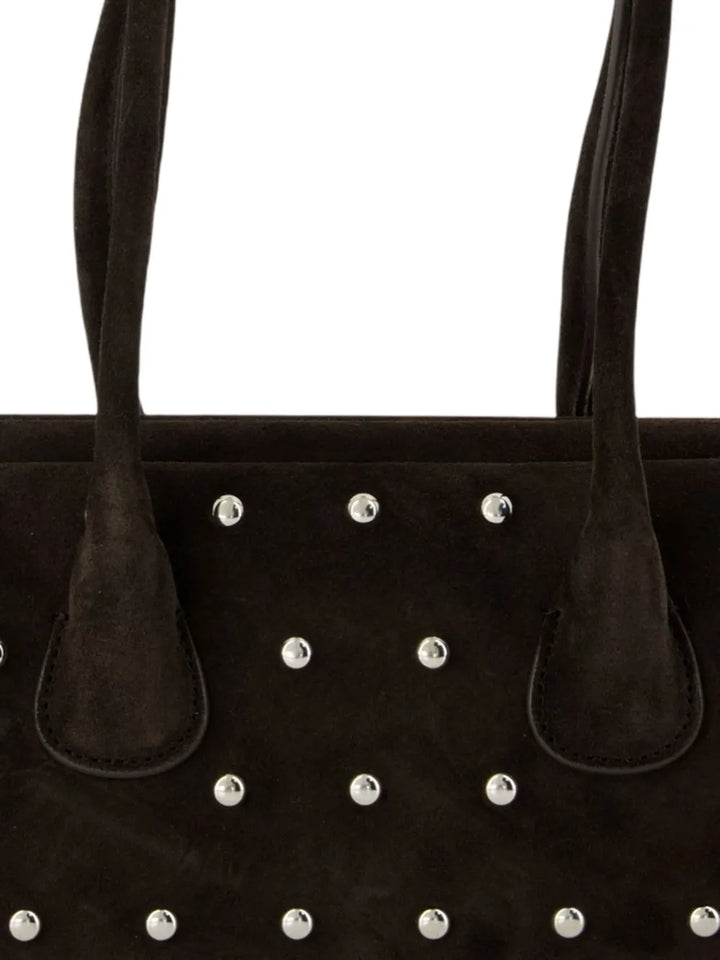 Osoi Mini Boat Wide Stud Embellished Suede Shoulder Bag — Same as shown — Size One Size — Back View