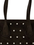 Osoi Mini Boat Wide Stud Embellished Suede Shoulder Bag — Same as shown — Size One Size — Back View