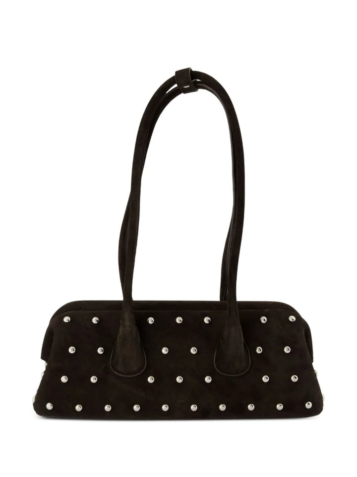 Osoi Mini Boat Wide Stud Embellished Suede Shoulder Bag — Same as shown — Size One Size — Side View