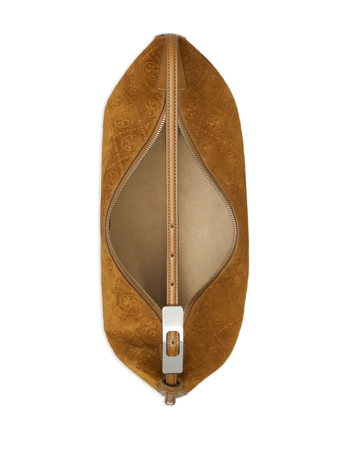 Tory Burch Balloon T Monogram Suede Shoulder Bag — Same as shown — Size One Size — Detail View