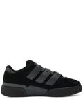 adidas Forum 2000 Three-Stripe Suede Sneakers — Black — Size US M 8.5 - US W 10 — Front View