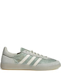 adidas Handball Spezial Three-Stripe Suede Sneakers — Light Grey — Size US M 10 - US W 11.5 — Front View