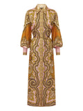Alemais Paisley Print Puff Sleeve Maxi Dress — Same as shown — Size S — Front View