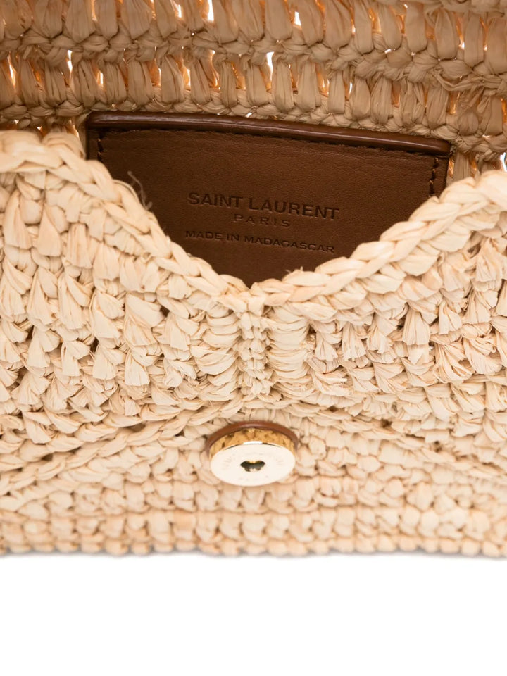 Saint Laurent Envelope Flap Woven Shoulder Bag — Same as shown — Size One Size — Top View