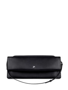Courreges Leather Flap Clutch — Same as shown — Size One Size — Front View