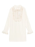 Zimmermann Ruffle Trim Mini Dress — White/ Gold — Size XS — Front View