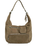 Marge Sherwood City Suede Zipped Shoulder Bag — Same as shown — Size One Size — Front View