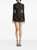 2310 Studio Lace Mock Neck Mini Dress — Black — Size XS — Front View