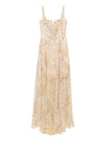 Saiid Kobeisy Sequin Embellished Long Dress — Red/ Gold — Size XS — Front View