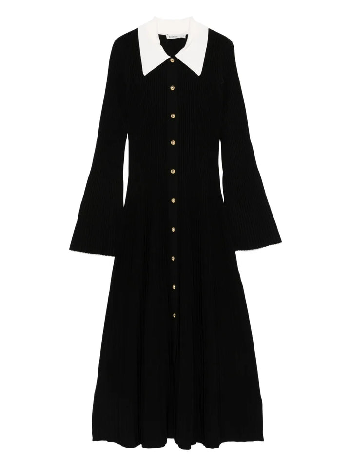 Simkhai Phillipa Midi Dress — Black/ Red — Size XS — Front View