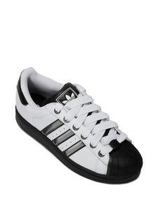 adidas Superstar Ii Shell-Toe Striped Sneakers — White — Size US M 4 - US W 5.5 — Back View