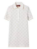 Gucci Gg Pattern Short Sleeve Mini Dress — White — Size XS — Front View
