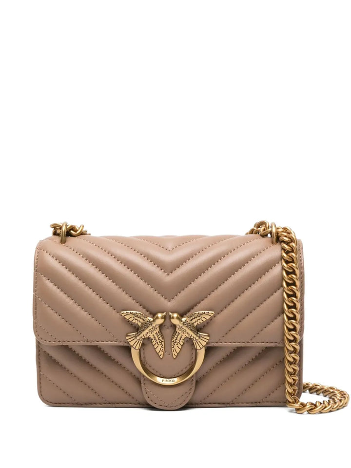 Pinko Love Birds Quilted Shoulder Bag — Same as shown — Size One Size — Front View