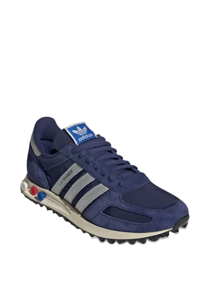 adidas La Trainer Leather Sneakers — Navy Blue — Size US M 10 - US W 11.5 — Side View