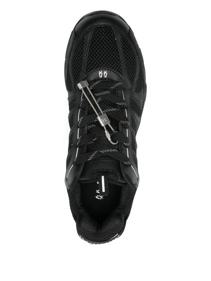 44 Label Group Panelled Sneakers — Black — Size US M 3.5 - US W 5 — Top View